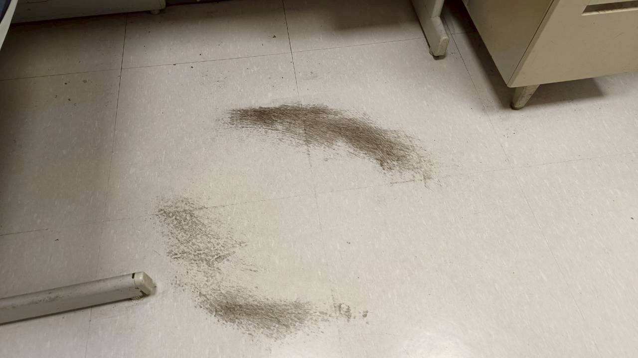 地板變黃變黑除蠟清洗前