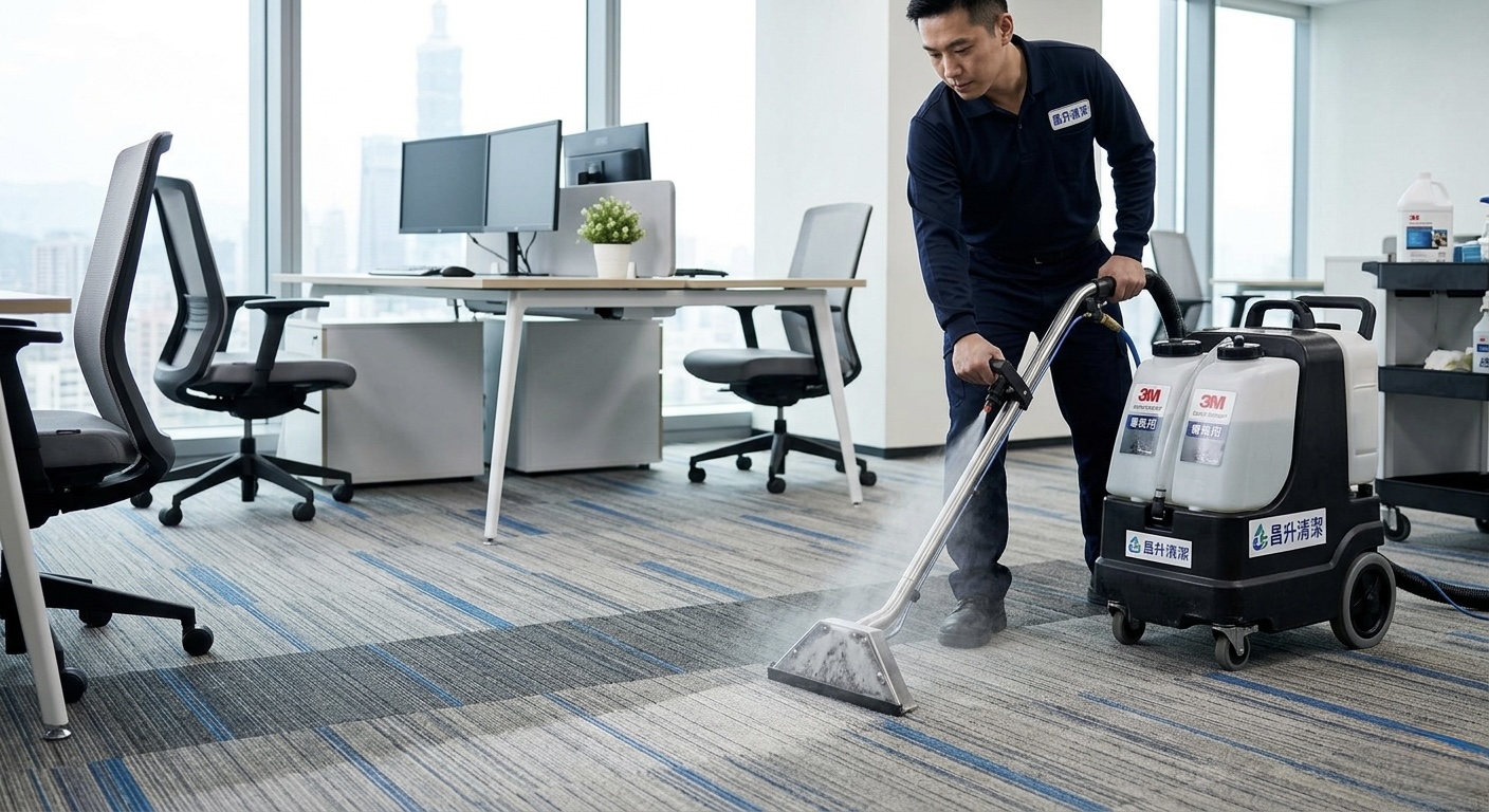 辦公室地毯清洗示意圖