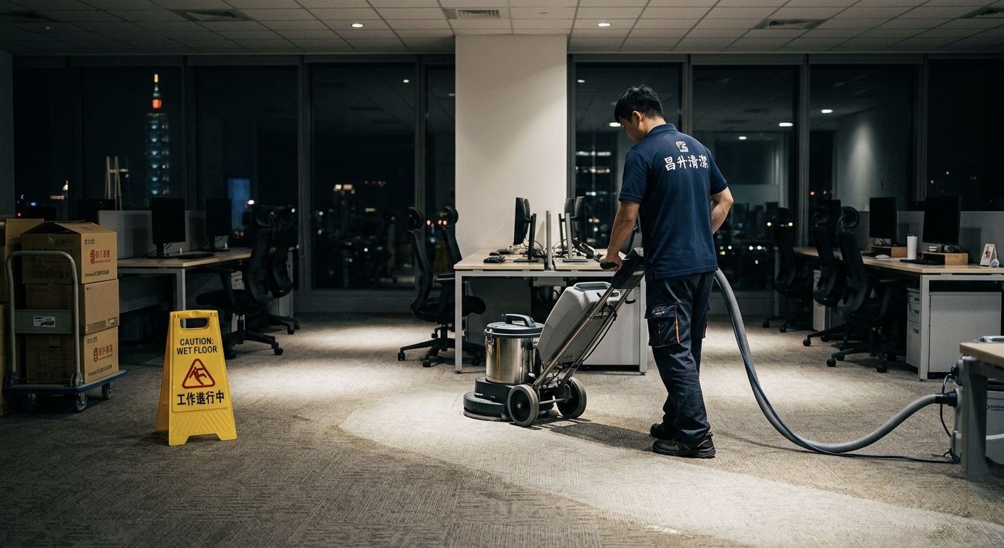 夜間地毯清洗服務示意圖